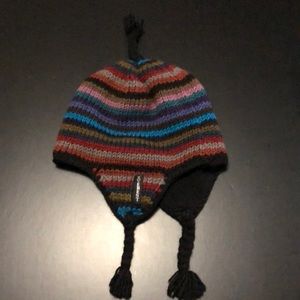 Nepal Everest Designs Hat Colorful Striped Fleece Lined